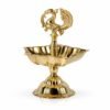 Brass Peacock Diya for Puja Room Decorative Oil Lamp with 5 Wicks Gold Finish Handcrafted Traditional Brass Deepam for Home Temple Festival Decor (8)