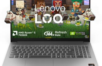 Lenovo LOQ Essential AMD Ryzen 5 Hexa Core 7535HS – (16 GB/512 GB SSD/Windows 11 Home/6 GB Graphics/NVIDIA GeForce RTX 3050) LOQ 15ARP10E Gaming Laptop(15.6 inch, Luna Grey, 1.8 kg, With MS Office)