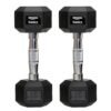 Amazon basics Rubber Encased Hex Dumbbell Weight Set Of 2, 10 Kg,Black