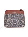 ZOUK FloMotif Floral Printed Vegan Leather Black Out Of Office Sling Bag With Adjustable Strap For Women’s Girls