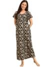 Rupa Jon Aishwarya Women Full Length Printed Nighty in Premium Cotton Blend Fabric, Night Dress, Maxi Nighty for Comfortable Everyday Wear, Free Size