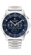 Tommy Hilfiger Quartz Multifunction Blue Dial Stainless Steel Strap Watch for Men-NETH1710492