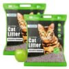 Petoska Cat Litter 10kg Green Apple | Fast-Clumping Bentonite Cat Litter with Odour Lock, Low Dust & Gentle on Paws | Fresh & Fruity Litter Box Everyday | Pack of 2