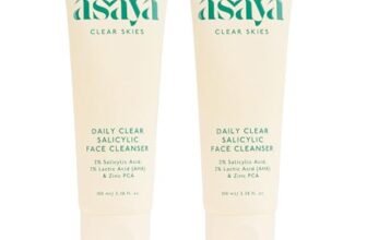Asaya Daily Clear 2% Salicylic Acid Face Wash Cleanser I for Oily and Acne Prone Skin I With Lactic Acid & Zinc PCA I Treats Active Acne | Unclogs Pores | Controls Oil -100ml Each (Pack of 2)