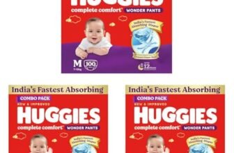 Huggies Complete Comfort Wonder Pants | Pant Style Baby Diapers Medium Size (M), 100 Count | India’s Fastest Absorbing Diaper, Prevents Diaper Rash, Ideal for 7 to 12 Kgs (50 Count, Pack of 6)