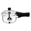 Bergner Sorrento Stainless Steel 2 Litres Outer Lid Pressure Cooker, Mini Pressure Cooker, Heavy Bottom, Easy Open and Close Lid, Healthy Cooking, Easy to Clean – Induction Bottom and Gas Stove Ready