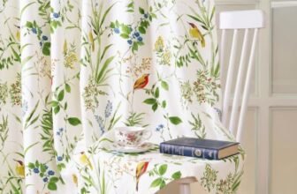 Story@Home Window Cotton Curtains 5 Feet Long Set of 1, White & Green