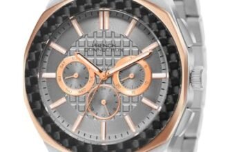 French Connection Textured Grey Round Dial with Stainless Steel Multifunction Watch for Mens – FCH27SM