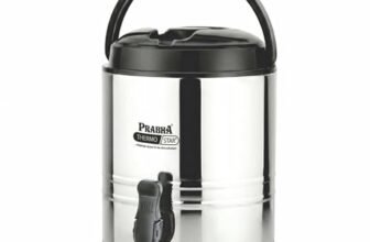 Prabha Splash Travel Jug Thermo Star Premium Stainless Steel Insulated Water Jug with Pull-Tap Dispenser | Double-Walled Hot & Cold Beverage Camplite with Portable Carrying Handle (20 Liter)