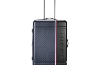 Tommy Hilfiger Millennia X Mid Hard Luggage – Black |Check-in Trolley Bag with TSA Lock | 360° Spinner Double Wheels | Telescopic Handle | Polycarbonate Hardshell Suitcase | 60L Capacity | 68Cm