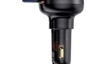 Baseus Enjoyment Pro Car Charger C,Retractable IP Cable 55W Cluster Black