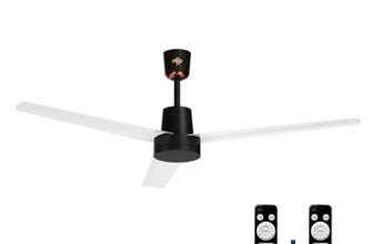 Nippo Vayou 1200mm Power 28W BLDC Ceiling fan with remote control|7 Speed settings|BEE 5 star rated Energy Efficient fans|upto 70% energy savings|Free 1+1 remote|3 years warranty|Black&White