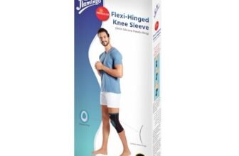 Flamingo Flexi Hinged Knee Sleeve (With Silicone Patella Ring) Functional Knee Support Sleeve for Men & Women Ligament Tear, Sports, Running | Size – M |