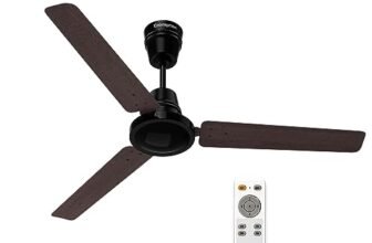 Crompton Energion HS Wood 1200mm (48 inch) High Speed 5S Energy Efficient BLDC Ceiling Fan (Dark Walnut), Pack of 1