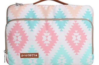 Protecta Oscar 360˚ Protection Waterproof 14 Inch Laptop Bag for Men & Women Ideal for Office & College with Soft Interiors & Retractable Handle – (Aztec Print)