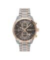 BOSS Grand Prix 44 Qtz Fashion Chrono Grey Round Dial Men’s Watch|Two Tone Stainless Steel Material|Silver Color Band – 1514252