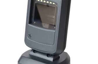 HPRT 1D 2D Desktop Barcode Scanner, Omnidirectional Hands-Free USB Wired Barcode Reader, Capture Barcodes from Mobile Phone Screen, Automatic Image Sensing for Supermarket Library Retail Store