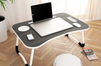 Story@home LT4002 Wood Portable Laptop Table(Finish Color – Black, Pre Assembled)