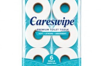 Careswipe 3 Ply Toilet Tissue Paper Rolls Pack of 6 | Soft Paper And Highly Absorbent Toilet Paper 6 Rolls | Ultra Soft Bathroom Rolls, Superior Comfort & Everyday Convenience