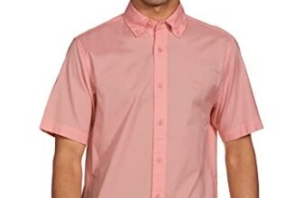 TOMMY HILFIGER Men’s Short Sleeve Regular Fit Shirt,Sunset Peach,S