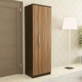 Spacewood Ken Wardrobe | 3 Year Warranty | Almirah, Cupboard, Almari, 1 Door Wardrobe, 1 Hanging Space|Engineered Wood| Walnut Bronze