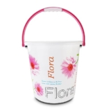 Nayasa Boon Bucket Bucket No. 18-16 Ltrs, Pack Of 2, Floral Print Plastic Bathroom Set, Ideal For Home & Office, Medium, Pink