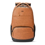 Gear vintage 2 19”/33L Large Faux Leather without AntitheftWater Resistant Laptop Backpack/Casual Backpack/Daypack/Travel Backpack/College Bag For Men/Women(Tan-Black)