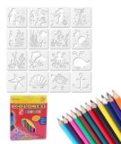 24Pcs Stencils for Craft and Art, Wooden Stencils for Kids, Stencils for Kids, Wooden Painting Templates for Kids, Drawing Board for Home and Travel, Ideal for DIY Projects and Creative Art (White)