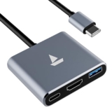 Boat Swift Lynk Hub With Type-C Pd 100W 2-Way Port, 4K Hdmi Output, Durable Aluminium Alloy Build, Usb 3,0 Supports 5Gb Data Sync, Type-C Expansion Hub, Universal Compatibility(Silver)