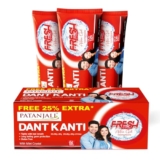 Patanjali Dant Kanti Fresh Active Gel Toothpaste With Mint Crystal 300G, Makes Teeth Strong, Tightens Gums, Gives Cavity Free Smile