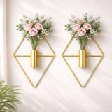 SURIYA ART GOLDEN VASE Pack of 2(25 cm X 12 cm, GOLDEN)