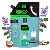 Beco Natural Liquid Detergent Top Load – 2L Refill Pack | Tough Stain Removal | Lavender & Vanilla Freshness | Retains Brightness & Shine | Chemical Free | Top Load Washing Machine Detergent Liquid