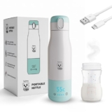 Lifelong Cuppy Milk Warmer and Storage for Babies 350 Ml|Portable Baby Milk Warmer with Digital Touch Panel & Temperature Setting|Type C Charging|10500 mAh Long Battery Life & Breakproof Inside Steel