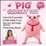Pruqury Cute Pig Squishy Stress Relief Toy | Soft Slow Rising Stretchable Squeeze Toy for Kids & Adults | Anti-Stress Fidget Toy | Pink (1 Piece)
