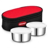 JENSONS Premium Essence Stainless Steel Lunchbox 3pc Set (350ml x 2) Tiffin for Office, School & College with Food Grade Steel Leakproof & Dishwasher Safe
