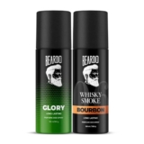 Beardo Glory & Whisky Smoke Bourbon Perfume Body Spray (Set Of 2) Get Compliments With Long Lasting Fougere, Aromatic Deodorant | Gift For Brother | Gift For Friends