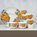 Clay Craft Fine Ceramic Eco4 Dinner Set (Set of 16), for Family of 4, Dinner Set Ceramic, Crockery Set, Dining Set for Dinner, Crockery Set for Gift, Kitchen Set for Home, Daily Use Crockery Set
