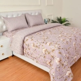 Florida King-Size Printed Ac Comforter With 1 Bedsheet & 2 Pillow Cover Set (Mauve)