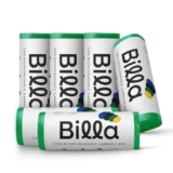 BILLA Garbage Bags Medium Size Green | 19 x 21 Inches (48×56 CM) | Strong Dustbin Bags medium & Polythene Covers for Daily Waste | Durable Trash Bin Bags (180 bags, 6 Roll)