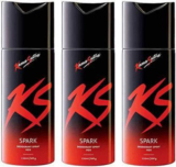 KS SPARK 3 Body Spray – For Men & Women (450 ml, Pack of 3) Deodorant Spray  –  For Men(450 ml, Pack of 3)