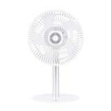 Lumo Rechargeable Table Fan for Home | Portable Battery Fan with 6000 mAh Battery | 4 Speed Modes, 180° Rotation, Adjustable Height | Magnetic Remote & LED Light, Type-C Charging | White