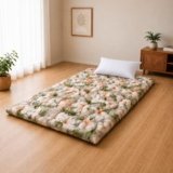 Rhythm Cotton Foldable Mattress with Pillow for Floor | 3 inch Quilt Mattress for Single Bed | Soft & Comfortable, Reversible Gadda | 120 GSM Medium Firm Cotton Filled Fabric 72×36