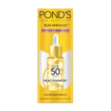 Ponds Sun Miracle Spf 50 Pa++ Sunscreen Serum – Protect & Bright, With 1.25% Niacinamide, Prevent & Fade Dark Spots, Lightweight, No White Cast 14Ml