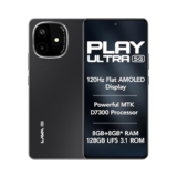 Lava Play Ultra 5G (Arctic Slate, 8+8*GB RAM, 128GB Storage)|MTK D7300 Processor-700K+ Antutu| 6.67″ FHD+AMOLED Display | 64MP Camera | UFS 3.1 Storage | 5000mAh Battery-33W fast charging | IP64 Rated