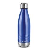 Milton Duo DLX 750 Thermosteel 700 ml Water Bottle, 24 Hr Hot and Cold I Leak Proof Lid, ISI Certified I Vacuum Insulated I for Office, Gym, School I Blue