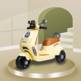Toyzone Wizard Electric Scooty | Rechargeable Scooty 6V | Powered by 6.5 ah Battery | Music Player with Bluetoooth & USB | 6 Month Warranty on Battery | Make in India | for Kids 2+ Years (Ivory)