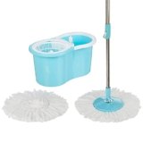 Raxon Innovation Stainless Steel Microfiber Floor Cleaning Spin Mop with Removable Washable Cleaning Pad and Integrated Water Mechanism for Floor, Multicolour