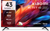 XIAOMI by Mi F Series 108 cm (43 inch) Ultra HD (4K) LED Smart Fire TV 2025 Edition with Dolby Audio | Box Speakers | Alexa | 32GB Storage | Filmmaker Mode(L43MB-FIN)