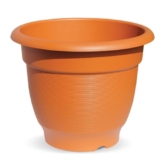 MILTON Blossom Mate 5 Round Planter, 1 Piece, Terracotta Brown, Indoor and Outdoor Plastic Flower Pot for Home, Office Table, Garden, Terrace, Balcony Decoration