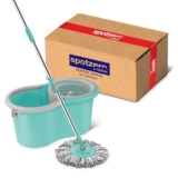 Spotzero By Milton Ace Spin Mop, Pocha For Floor Cleaning Mop With Bucket And Mopping System 360° Flexible, Big Size, Aqua Green